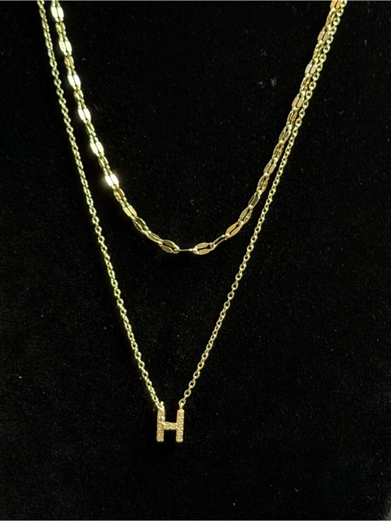 Nordstrom Jewelry - Gold Plated 925 Silver Double-Layer 'H' Pendant Necklace
